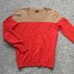Red and Tan Sweater, L
